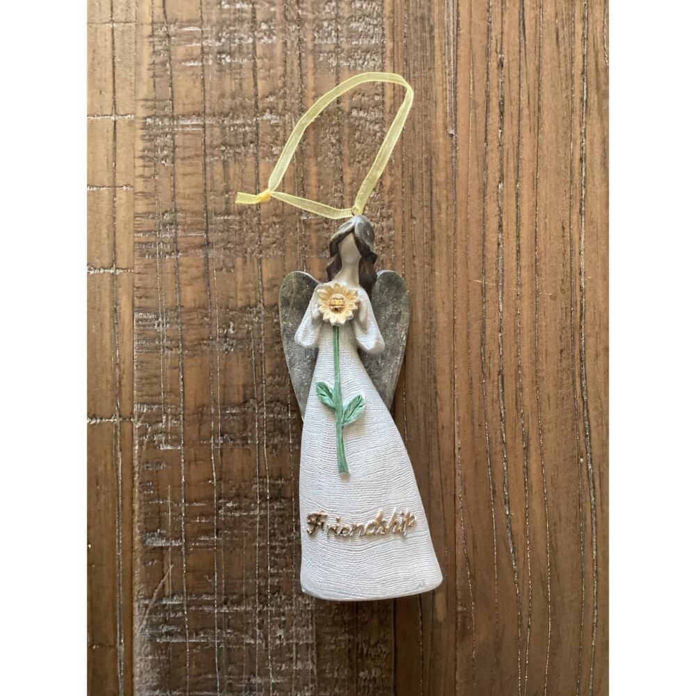 Friendship Sunflower Angel Christmas Ornament White‎ Gray